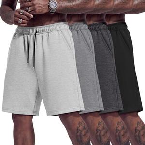 Sweetyweee 4 Pack Mens Athletic Shorts 9 Inch Inseam Gym Workout Drawstring Shorts Lightweight Casual Pants with Pockets Large
