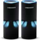 LabCharge Small Ionic Air Purifier for Home & Bedroom  Silent HEPA Filter  Covers 250 Sq Ft - Free Cleaner for Pets, Hair, Smoke, Dust, Odors & Dander  Compact & Black Design - Pack of 2