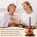 Standing Paper Towel Roll Holder Countertop for Coffee Lovers Women Men, Farmhouse Kitchen Decor and Accessories, Coffee Table Decor for Kitchen Home, 3D Hand-Painting Pattern, Metal