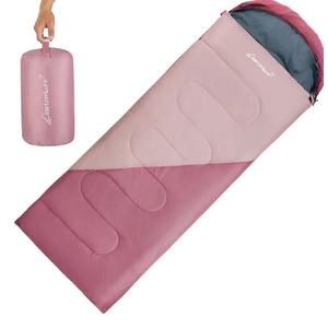 Clostnature Sleeping Bag for Adults and Kids - Lightweight Camping Sleeping Bag for Girls, Boys, Youths, Ultralight Backpacking Sleeping Bag for Cold Weather - Compression Sack Included (Left Zipper) (Pink)