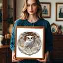 Wooden Puzzles Adults 300 Pieces, White Owl Animal Shaped Wood Puzzle with Unique 3D Paper Carved Effect, Challenging Jigsaw Puzzles, Christmas Birthday Gifts for Women Mom, Wall Decor13.3in