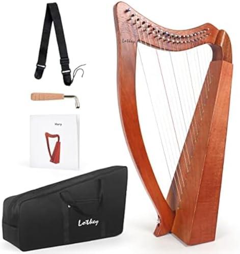 Harp, Lotkey 19 Strings Lyre Harp for Beginner Adult with Gig Bag Tuning Wrench Strap (No Spare Strings)