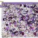 Packed Party Spirit Squad Confetti Everything Pouch, Makeup Bag, Travel Bag,Cosmetic Bag for Women (Purple Crush)