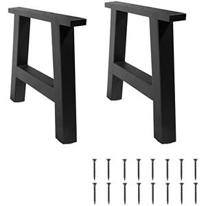 TC-HOMENY Bench Table Legs 16" Set of 2 Black Coffee Metal Legs Dining Iron Furniture Legs (16 INCH)