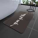 Bath Mat, Bathroom Mat Rugs Super Absorbent Shower Mats Non Slip Quick Dry Thin Rubber Mats for Bathroom Floor Fit Under Door, Shower Rug for Bathtub, Shower, Beige (2'3" x 1'5" (Rectangular), Rectangle White-dark)