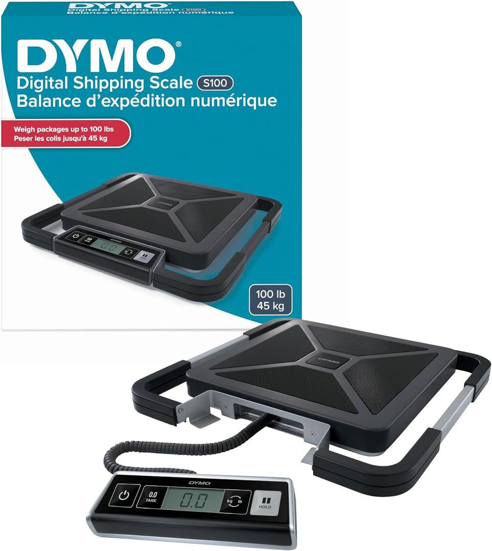 DYMO S100 Digital USB Shipping Scale, 100-Pound Capacity, Heavy Duty - for Weighing Large Mail, Packages