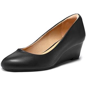 mysoft Women's Wedge Pumps Low Heel Closed Toe 2in Dress Shoes (Size 8)