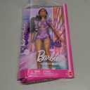 Barbie Deluxe Style Doll #8 in Metallic Purple Top and Sparkly Shorts, Black Hair in Braid, Accessories Like Pearly Jewelry and Handbag