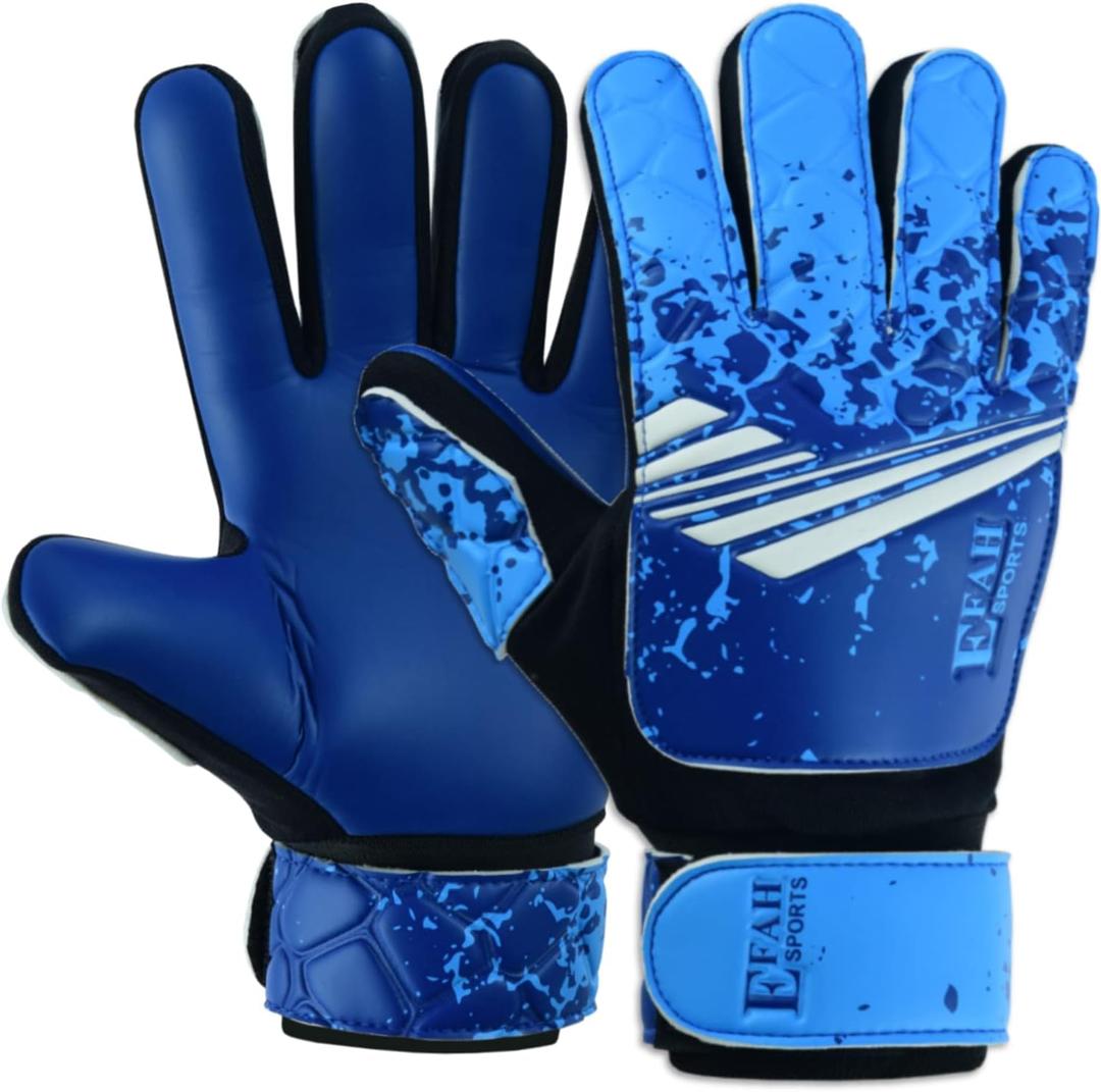 Soccer Goalkeeper Gloves for Kids Boys Children Youth Football Goalie Gloves with Strong Grips (Size 3 suitable for 5 to 6 year old, Blue)