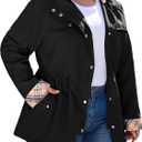 Bloggerlove Rain Jacket Women Plus Size Long Raincoat with Hood Waterproof Outdoor Trench Coat 4XL