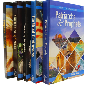 PATRIARCHS AND PROPHETS, PROPHETS AND KINGS, THE DESIRE OF AGES, THE ACTS OF THE APOSTLES, THE GREAT CONTROVERSY BY ELLEN G. WHITE (CONFLICT OF THE AGES SERIES) 5 VOL. (VOL. 1, 2, 3, 4, 5.)