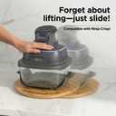 Ibyx Elegant Round Sliding Tray Compatible with Ninja Crispi Air Fryer and Instant Pot - Sturdy, Slides Easily from Under The Cabinet (Natural, 13)