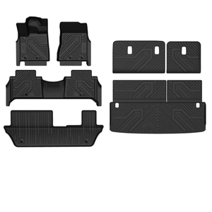Auxko All Weather Floor Mats Cargo Mat with Backrest Mat Fit for 2025 2026 Nissan Armada & Infiniti QX80 8 Seats (2nd Bench Seat) TPE Liners Accessories Guard Odorless Anti-Slip Floor & Cargo Liners