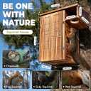 Large Squirrel House for Outside, Durable Wooden Nesting Box with External Platform for Squirrels, Chipmunks and Small Animals
