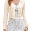 Women's Bolero Shrug 3/4 Sleeve Cropped Cardigan Knit Sweaters Open Front Casual Elegant Jacket for Dresses, Size Small