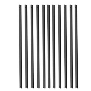 Deck Balusters 36'' Straight Baluster, 60 Pack Black Metal Deck Spindle and Stairs Railing with Screws, Hollow Rectangle Deck Balusters for Deck Railing Porch