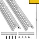 2 Pack 8 ft Adjustable U-channel Sign Post, 4'-8' Medium Gauge Galvanized Steel Metal Pole with 3/8'' Dia Holes Flexible Height for Outside Highway Roadside Garden Farm Traffic Intersection