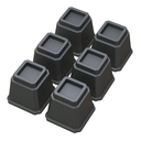 Bed Risers Heavy Duty 6 Inches Bed Elevators, Set of 6 Lifts Up 3,000 lbs Furniture Riser for Sofa and Table, Black