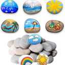 DECORKEY 24PCS River Rocks for Painting, Summer Decorations Garden Decor, Smooth Unpolished Kindness Rocks for Arts & DIY, 2-3inches Natural Stone Perfect for Kids Party, School Events, Crafts