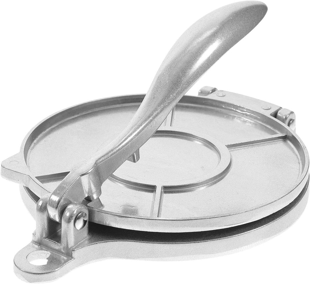 Tortilla Press Flatbread Maker Press, 6 Inch Aluminum, For Tortillas, Quesadillas, Pizzas & More, Silver Roti Maker Dough Press Quesadilla Maker Empanada Maker Press Chapati To Rotate Pizza Press