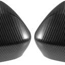 X AUTOHAUX 1 Pair Car Rear View Driver Passenger Side Mirror Cover Cap Overlay Black Carbon Fiber Pattern for Mazda 3 Axela 2014-2019 Mirror Guard Covers Exterior Decoration Trims