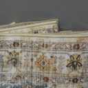 Madane Runner Rug 2x8, Washable Hallway Runner Rugs, Non-Slip Low-Pile Soft Kitchen Rug Runner Laundry Room Rug, Vintage Throw Entry Foyer Mat for Entrance Living Room (Turmeric/Grey, 2 x 8)