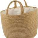 MAGICLULU Woven Storage Basket Rope Lining Decorative and Functional Laundry Basket Two Handles for Home Organization for Clothes Toys and Sundries