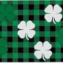 St. Patrick's Day Doormat, Buffalo Plaid Stripes Shamrock Lucky Clover Decorative Doormat, Non Slip Seasonal Low-Profile Floor Mat Welcome Mat for Kitchen Dining Entrance 19.5x31.5Inch