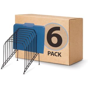 Officemate Large Incline Sorter, 8 Compartment, Wire, 8.5 x 10.375 x 12.625 Inches, Black (252120) (Pack of 6)