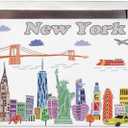 3 x City Themed Artwork Magnet Collection by Beary Blu - Designed in The USA, Collectible Souvenirs Gifts 2.5" x 3.5" (New York)