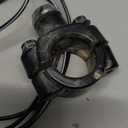 Aluminum 7/8" Motorcycle Handlebar Control Horn Start Switch Button Momentary Action with Two Bullet Connectors Black Button