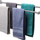 TocTen Double Bath Towel Bar - Thicken SUS304 Stainless Steel Towel Rack for Bathroom, Bathroom Accessories Double Towel Rod Heavy Duty Wall Mounted Towel Holder (Chrome, 30IN) (Round 30 Inch)