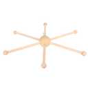 Wooden Mobile Frame Kit, Spherical Six-Leg Crib Hanger for Baby Bell, Wind Chime, DIY Decoration, Wood