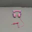 Kids Headphones, Safe 85db Volume Control Light Up Cat Ear Headphones for iPad Fire Tablet Kindle, On-Ear LED Children Headphones for School Learning Travel - Purple/Pink