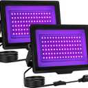 60W LED Black Lights, Waterproof Blacklight Flood Light with Plug for Glow Party Large Space, Outdoor, Halloween, Bedroom, Stage Lighting, 2 Pack