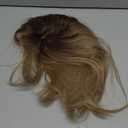 Ms Taj Hair Topper 12 Inch Hair Toppers for Women with Thinning Hair 6.5"x6.5" Large Base Synthetic Hair Topper with Bangs Fiber Wiglets Ladies Toppers Hair Pieces for Women-Ombre Dark Blonde