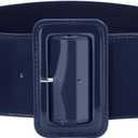 VONMELLI Stretchy Wide Women Belts Elastic Vintage Belts for Women Fashion Ladies Waist Belt for Dress (Fit waist size 38"-42", Navy Blue)