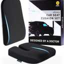 Elmara Doctor-Designed Car Seat Cushions for Driving Car Seat Back Support, Driver Seat Cushion and Back Cushion for Car, Pillow for Driving Seat The Ultimate Comfort Solution for Cars (Black)