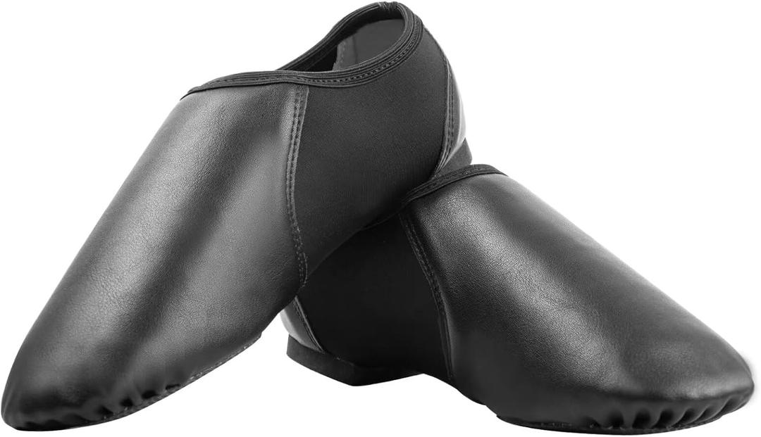 Dance Jazz Shoes,Round Toe Soft Leather Dance Slippers for Women/Men. US: 6