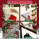 2 x 4 Pack Christmas Stocking Holders,Gnome Metal Stockings Hangers Multiple Uses Hanging Hooks Stocking Holders Bases for Fireplace Xmas Christmas Decor