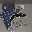 Dodo Babies Bandana Drool Bib Set Baby Essentials - 8-Piece Set Blue/Black/White - 4 Bibs, 2 Binky Clips & Pacifier Case - Cotton w/Polyester Lining & Adjustable Snaps 3-24 Months, 2 Pack