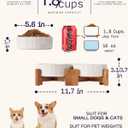 Getstar Elevated Ceramic Dog Cat Bowl Set - 1.8-Cup Raised Feeding Bowls with Non-Slip Wood Stand - Small Pet Dishes for Food and Water - Ideal for Cats and Puppies