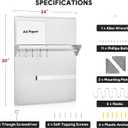 Wilprep Range Backsplash, 24"x30" Stainless Steel Backsplash with Storage Shelf & Magnetic Knife Rack, Range Hood Stainless Steel Backsplash for Stove, Range Hood Wall Shield with Pre-Drilled Holes