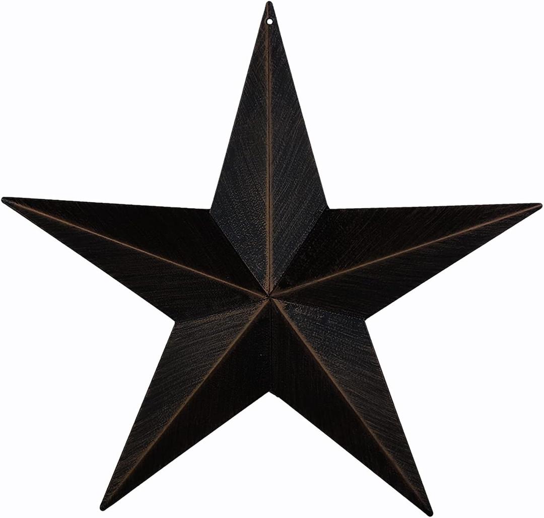 EBEI Metal Country Antique Barn Star 21.5" Rustic American Style Dark Brown Texas Lone Star Home Wall Dcor