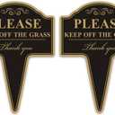 Keep Off the Grass Sign, Yuntarda 2-Pack 10x14 Stay Off Grass for Yard with Stake Double Sided No Poop Dog Sign for Lawn Easy Install for Outdoor Use