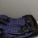 86L 30 Folding Duffle Backpack with 2 Wheels,Travel Bag with Separate Shoe Compartment,Navy Blue