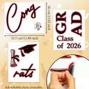 Yigney Graduation Vinyl Decal - Class of 2026 Grad Party Graduation, Congrats Grad Letters Decal Graduations Decar for Grad Party Event Planner Congrats (RED & Balck)