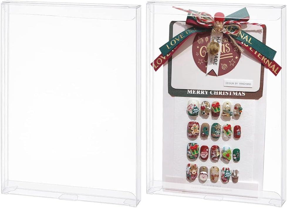 BENECREAT 10PCS 5.5x7.8x0.7 Inch Rectangle Clear Plastic Favor Boxes Gift Boxes for Wedding Birthday Party Cookies Chocolate, Gift Packaging Home Decoration
