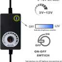 Delinx Triple 3-Pin and 4-Pin PC Fan Power Adapter, 12V Fan Speed Controller,100-240vAC to 3-12vDC Adjustable Power Supply
