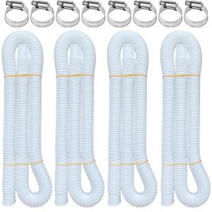 Pool Hoses for Above Ground Pools, 4 Pack 1.25 x 59 Inch Pool Filter Pump Hoses, Compatible with Intex Pool Filter Pump 607, 637 With 8 Metal Clamps(4) Pool Hoses for Above Ground Pools, 4 Pack 1.25 x 59 Inch Pool Filter Pump Hoses, Compatible with Intex Pool Filter Pump 607, 637 With 8 Metal Clamps(4)